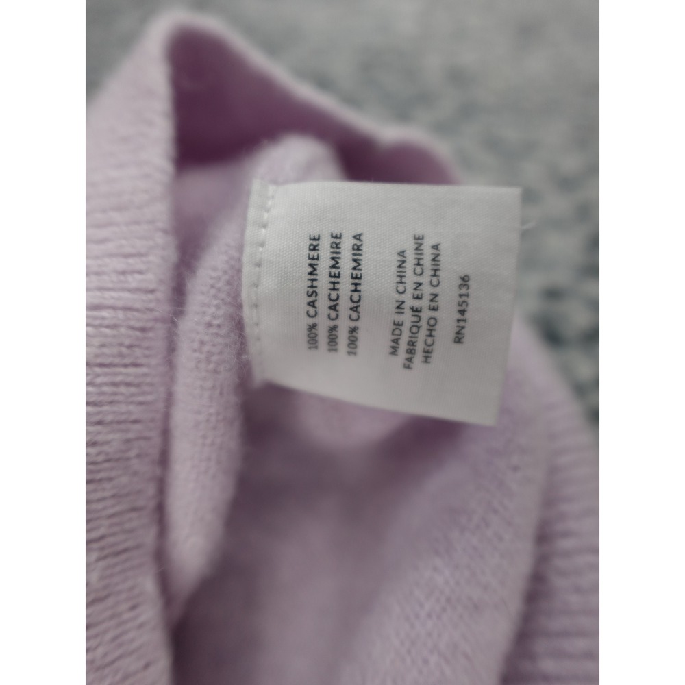Naadam Polo Sweater Womens Small Lilac 100% Cashmere V-Neck Long Sleeve - Picture 5 of 8